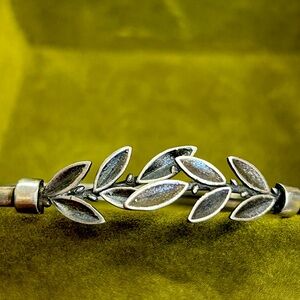 Adjustable 925 Silver Leaf cuff Bracelet
